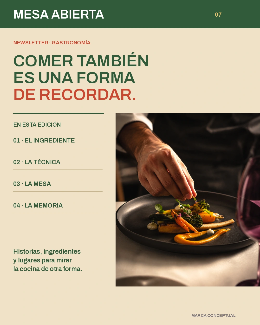 Newsletter conceptual creada por HORO