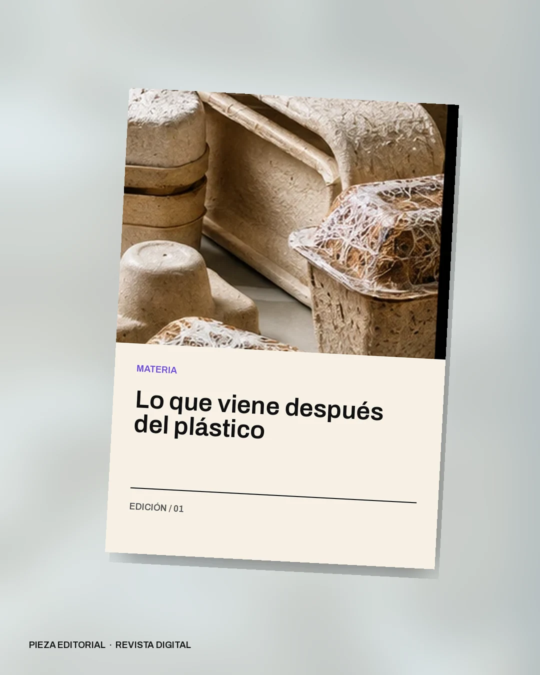 Mockup conceptual de Revista digital para Materia: Lo que viene después del plástico