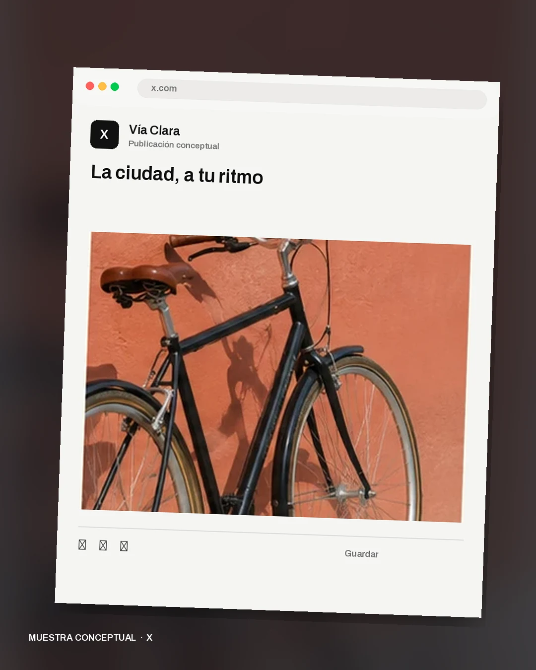 Mockup conceptual de X para Vía Clara: La ciudad, a tu ritmo