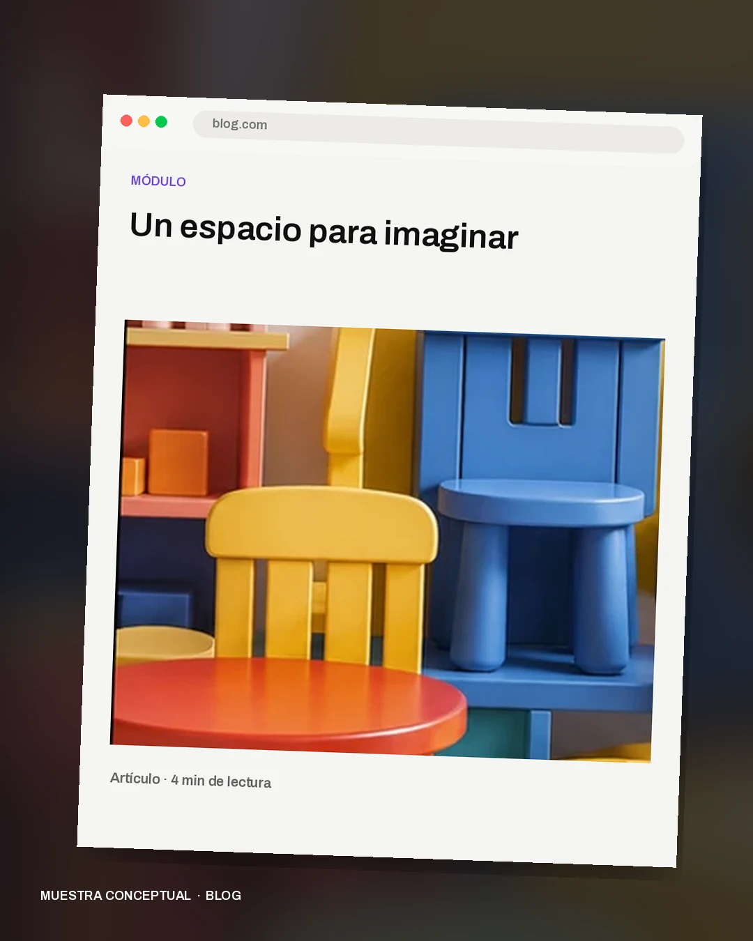 Mockup conceptual de Blog para Módulo: Un espacio para imaginar
